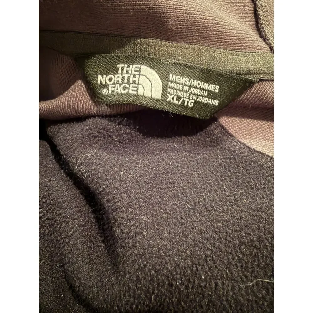 The North Face Soft Shell Hood Jacket Mens XL Black Gray Full Zip Outdoor Hiking